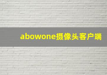 abowone摄像头客户端