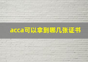 acca可以拿到哪几张证书