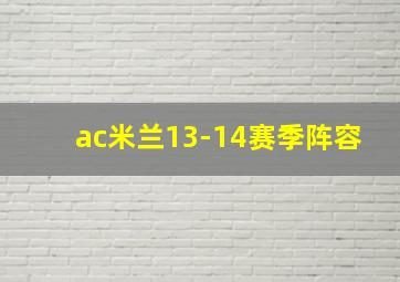 ac米兰13-14赛季阵容