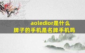 aoledior是什么牌子的手机是名牌手机吗