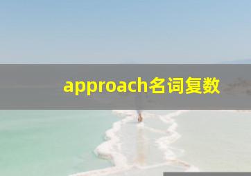 approach名词复数