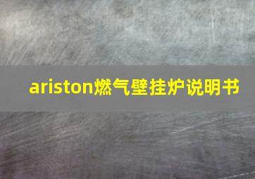 ariston燃气壁挂炉说明书