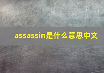 assassin是什么意思中文