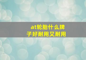 at轮胎什么牌子好耐用又耐用