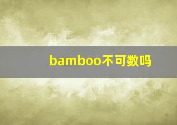 bamboo不可数吗