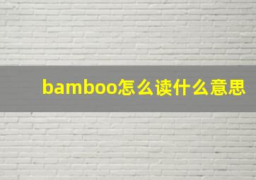 bamboo怎么读什么意思