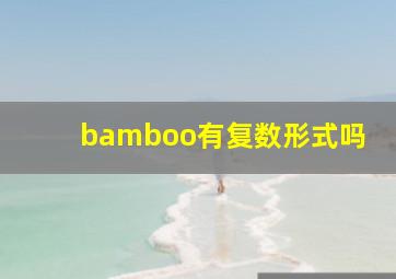 bamboo有复数形式吗