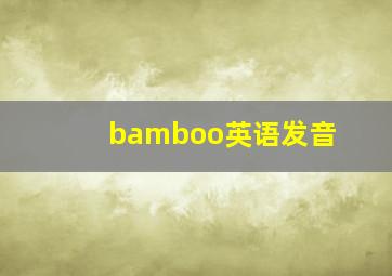 bamboo英语发音