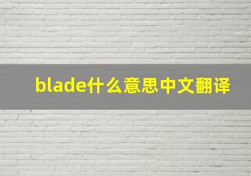 blade什么意思中文翻译