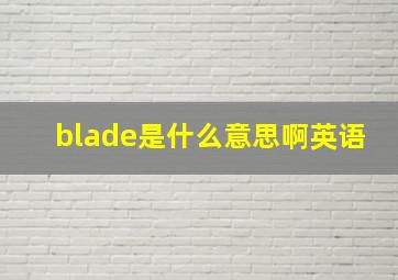 blade是什么意思啊英语