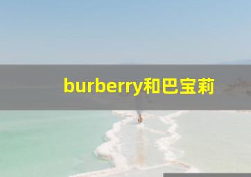 burberry和巴宝莉