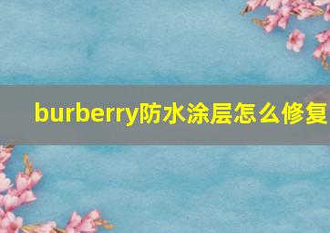 burberry防水涂层怎么修复