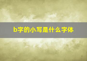 b字的小写是什么字体