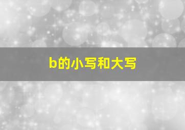 b的小写和大写