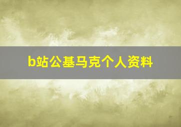 b站公基马克个人资料