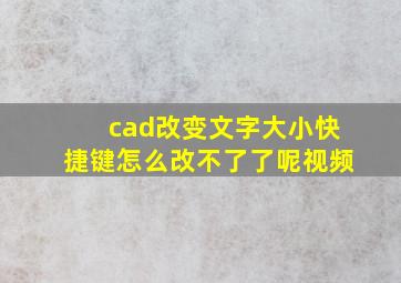 cad改变文字大小快捷键怎么改不了了呢视频