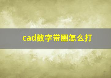 cad数字带圈怎么打