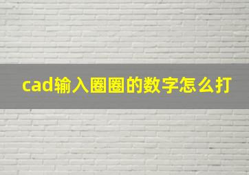 cad输入圈圈的数字怎么打