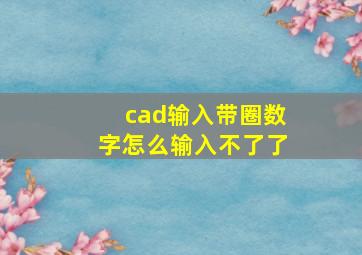 cad输入带圈数字怎么输入不了了