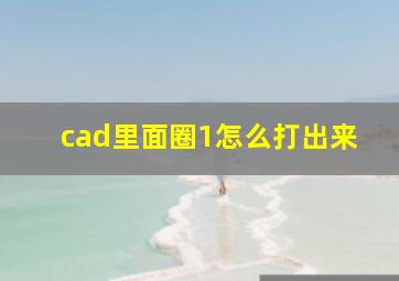 cad里面圈1怎么打出来