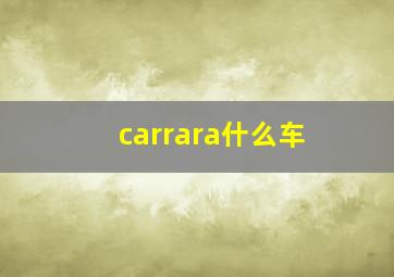 carrara什么车