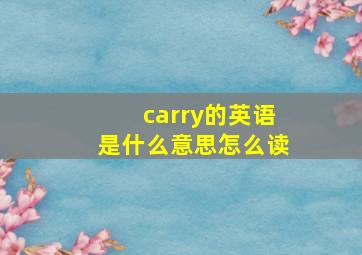 carry的英语是什么意思怎么读