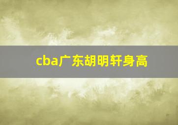 cba广东胡明轩身高