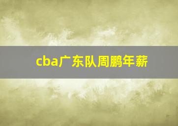 cba广东队周鹏年薪