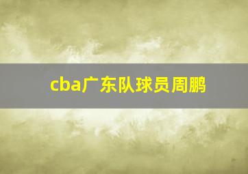 cba广东队球员周鹏