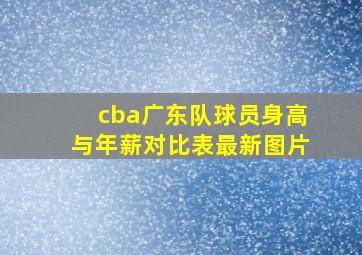 cba广东队球员身高与年薪对比表最新图片