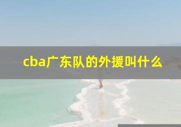 cba广东队的外援叫什么