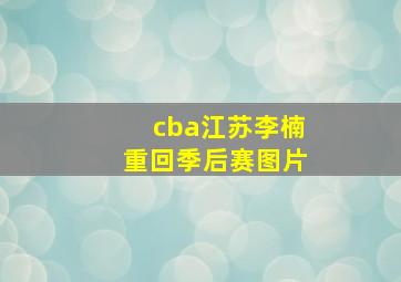 cba江苏李楠重回季后赛图片