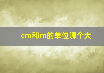 cm和m的单位哪个大