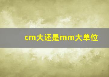 cm大还是mm大单位