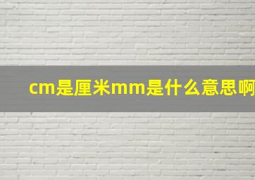 cm是厘米mm是什么意思啊