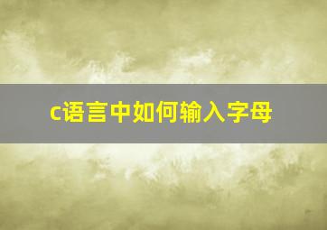 c语言中如何输入字母