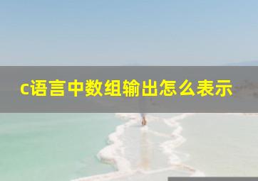 c语言中数组输出怎么表示