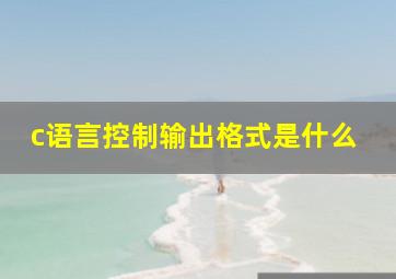 c语言控制输出格式是什么