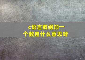 c语言数组加一个数是什么意思呀