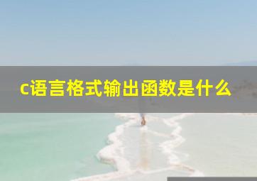 c语言格式输出函数是什么