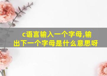 c语言输入一个字母,输出下一个字母是什么意思呀