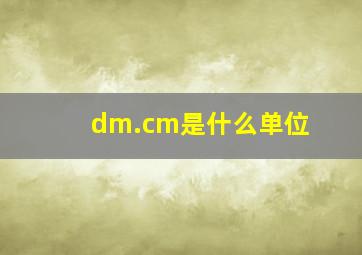 dm.cm是什么单位