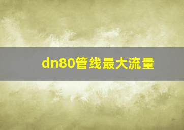 dn80管线最大流量