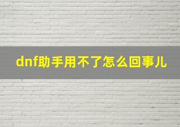 dnf助手用不了怎么回事儿