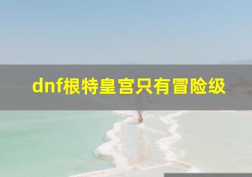 dnf根特皇宫只有冒险级