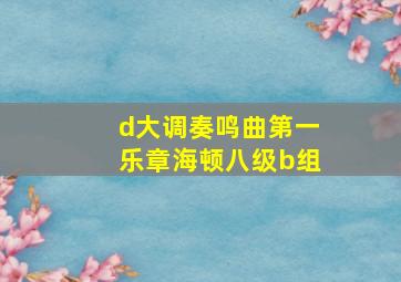 d大调奏鸣曲第一乐章海顿八级b组