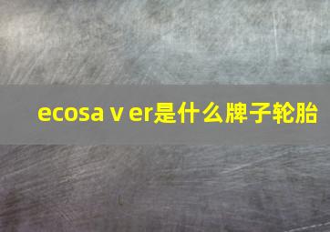 ecosaⅴer是什么牌子轮胎