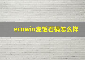 ecowin麦饭石锅怎么样