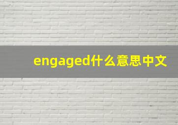 engaged什么意思中文