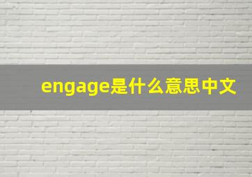 engage是什么意思中文